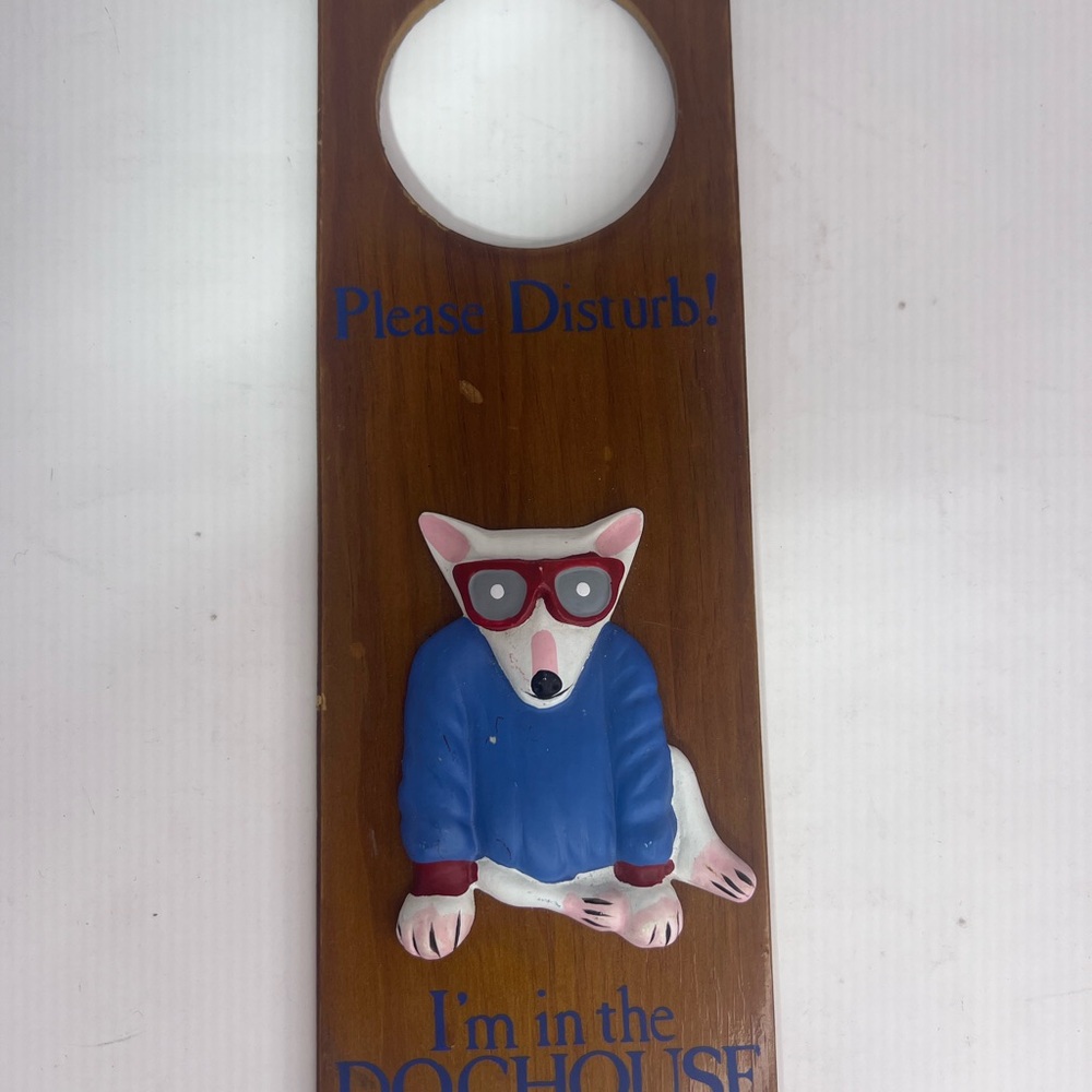 Adoorables Vintage Wood Spuds Mackenzie Door Hanger Sign Please Disturb